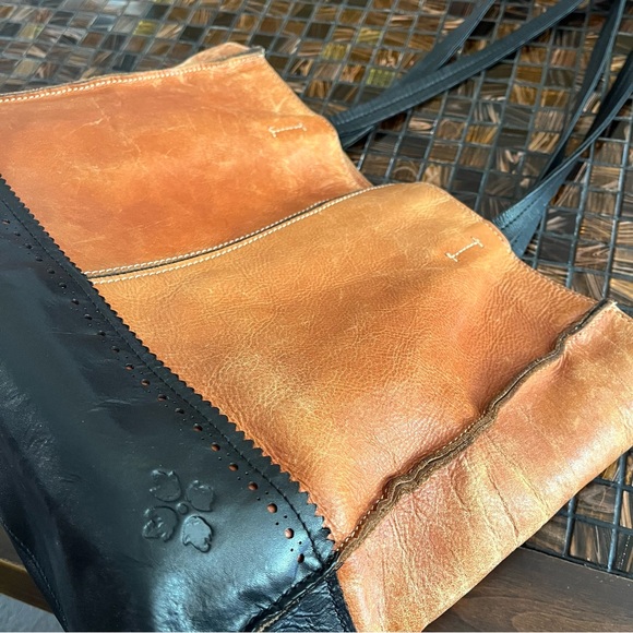 Patricia Nash Brown and Black Leather Tote - Picture 11 of 14